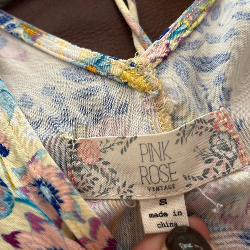 Floral Twist Front Cutout Maxi Dress - Yellow Floral size S - Picture 10 of 10